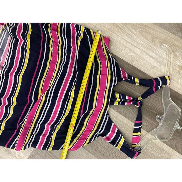 Cambridge Dry Goods Rayon Stripe Racerback Tank Sleeveless Blouse, Sz Medium - Picture 3 of 6